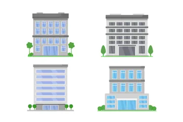 Immeubles de bureaux Pack d'Illustrations