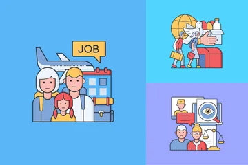 Immigration Activity Illustration Pack