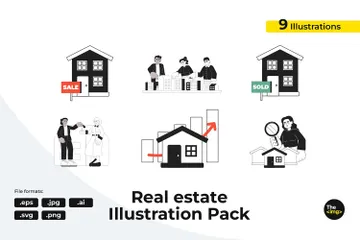 Immobilier Pack d'Illustrations