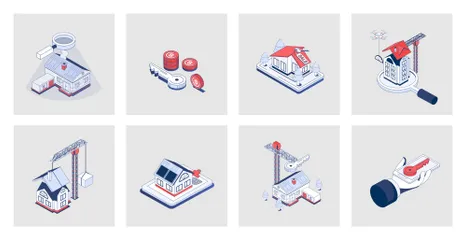 Immobilier Pack d'Illustrations
