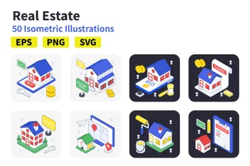 Immobilier Pack d'Illustrations