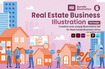 Entreprise immobilière Pack d'Illustrations