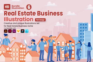 Entreprise immobilière Pack d'Illustrations