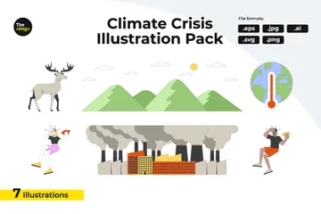 Impact de la crise climatique Illustration Pack