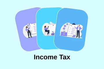 Impuesto sobre la renta Paquete de Ilustraciones