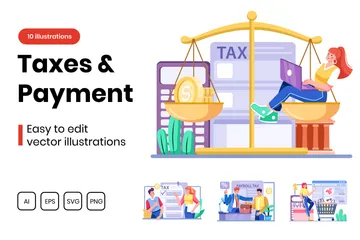 Impuestos y pago Paquete de Ilustraciones