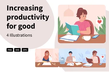 Increasing Productivity For Good Marks Illustration Pack