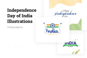 Independence Day Of India Illustration Pack