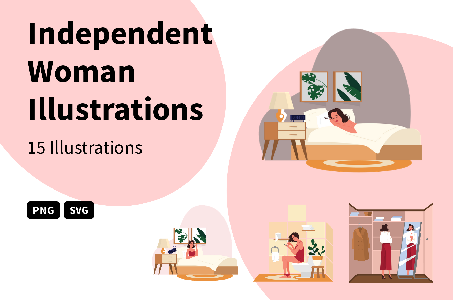 Premium Independent Woman Illustration Pack From People Illustrations   Independent Woman 2 141204 