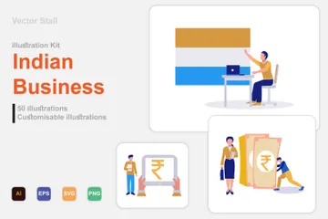Indian Business Illustration Pack