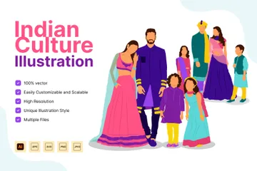 Indian Culture Illustration Pack
