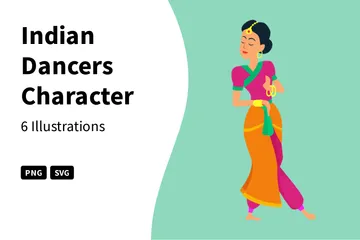 Indian Dancers Character Illustration Pack