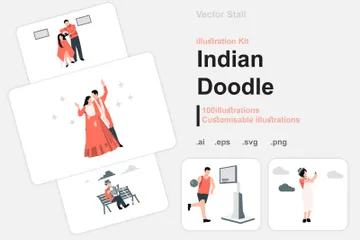 Indian Doodle Illustration Pack