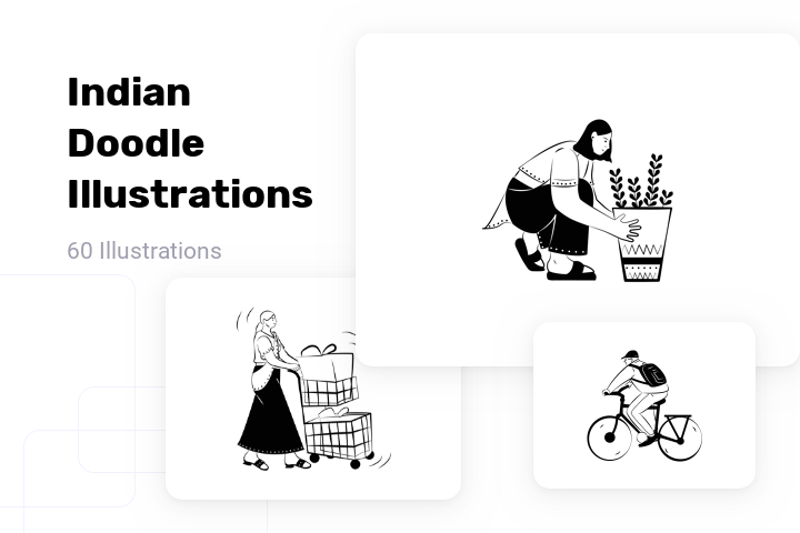 Free Indian Doodle Illustration pack from People Illustrations