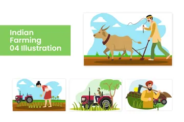 Indian Farming Illustration Pack