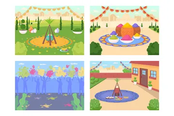 Indian Festival Celebration Illustration Pack