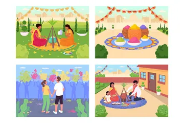 Indian Festivals Illustration Pack