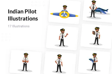 Indian Pilot Illustration Pack