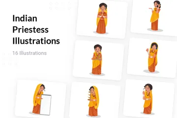 Indian Priestess Illustration Pack
