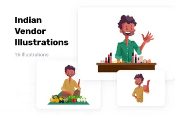 Indian Vendor Illustration Pack