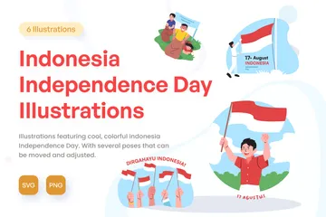 Indonesia Independence Day Illustration Pack