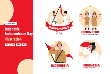 인도네시아 독립기념일 일러스트레이션 팩