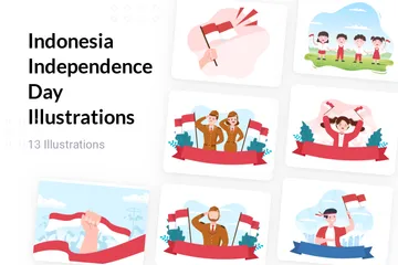 Indonesia Independence Day Illustration Pack