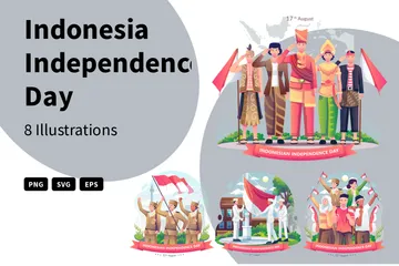 Indonesia Independence Day Illustration Pack