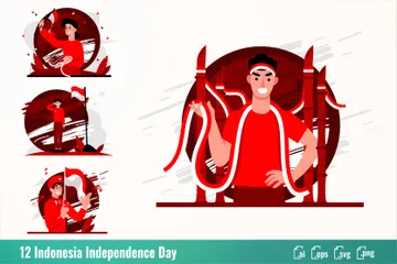 Indonesia Independence Day Illustration Pack