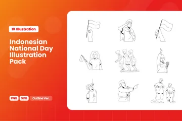 Indonesia Independence Day Illustration Pack