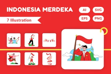 Indonesia Independence Day Illustration Pack