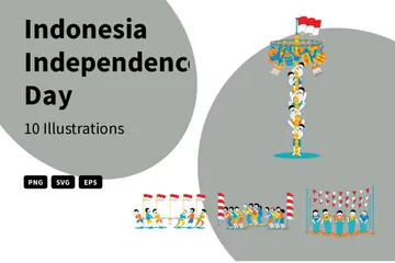 Indonesia Independence Day Illustration Pack