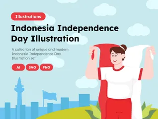 Indonesia Independence Day Illustration Pack