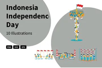 Dia da Independência da Indonésia Pacote de Ilustrações