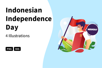 Indonesian Independence Day Illustration Pack