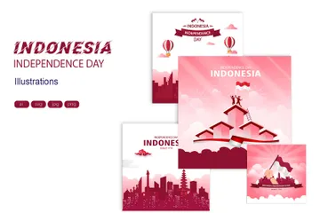 Indonesian Independence Day Illustration Pack