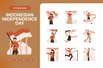 Indonesian Independence Day Illustration Pack