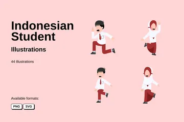 インドネシアの学生 イラストパック