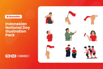 Indonesischer Unabhängigkeitstag Illustrationspack