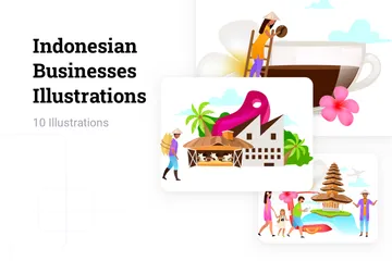 Indonesische Unternehmen Illustrationspack
