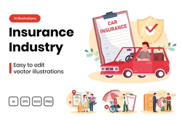 Industria de seguros Paquete de Ilustraciones