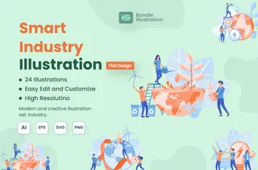 Indústria Inteligente Illustration Pack