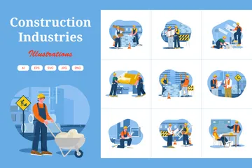 Industrias de la construcción Paquete de Ilustraciones
