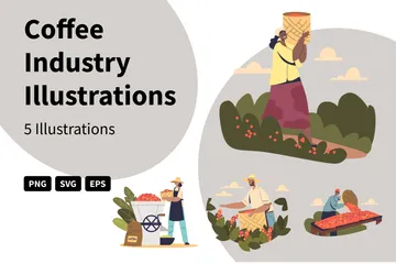 Industrie du café Pack d'Illustrations