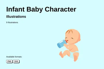 幼児の赤ちゃんキャラクター イラストパック