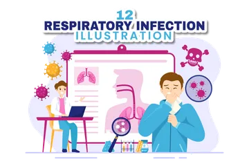 Infección respiratoria Paquete de Ilustraciones