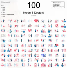 Infirmière et médecins Pack d'Illustrations