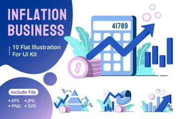 Inflation Business Illustration Pack