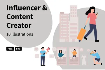 Influencer und Content Creator Illustrationspack