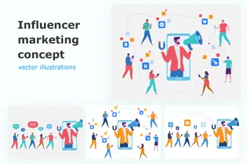 Influencer Marketing Illustration Pack